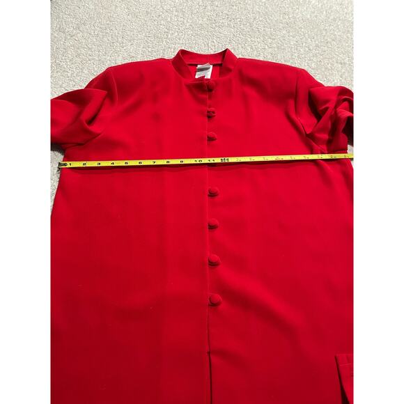 VTG NWT Bleyle Womens Medium Petite MP Long Sleeve Button Up Shirt Red MSRP $109 - Picture 2 of 13